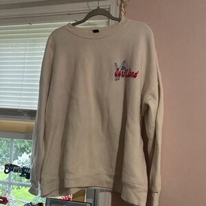 wild fable Cream Crewneck with Red and Blue Script